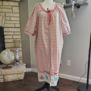 Vintage Embroidery Housecoat Moomoo 3x